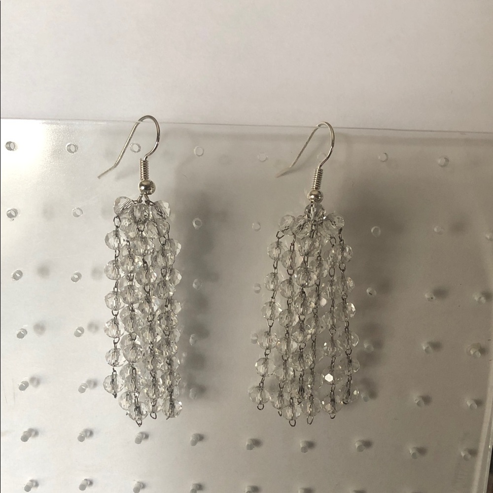 Elegant Silver Chandelier Dangle Earrings